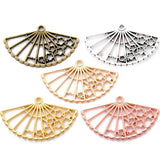 20PCS Multicolor Fan Charm 40*24mm for Jewelry Making Earrings Necklace