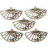 20PCS Multicolor Fan Charm 40*24mm for Jewelry Making Earrings Necklace
