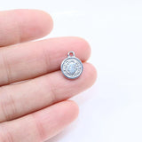 5pcs 8mm Stainless Steel Round Coin Charms DIY Necklace Earrings Bracelets