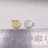 5pcs 8mm Stainless Steel Round Coin Charms DIY Necklace Earrings Bracelets