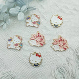 10pcs Animal Alloy Charm Enamel Hedgehog Cat Pendant DIY Keychain Accessories