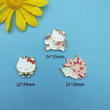 10pcs Animal Alloy Charm Enamel Hedgehog Cat Pendant DIY Keychain Accessories