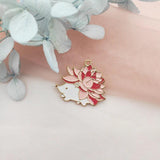 10pcs Animal Alloy Charm Enamel Hedgehog Cat Pendant DIY Keychain Accessories