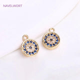 14K Plating Eye Pendants Zircon Evil Eye Charms DIY Crafts