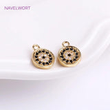 14K Plating Eye Pendants Zircon Evil Eye Charms DIY Crafts