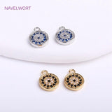 14K Plating Eye Pendants Zircon Evil Eye Charms DIY Crafts