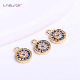 14K Plating Eye Pendants Zircon Evil Eye Charms DIY Crafts