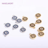 14K Plating Eye Pendants Zircon Evil Eye Charms DIY Crafts