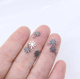 50pcs 6mm StainlessSteel Mini Flower Dangling Charms DIY Anklets Earrings