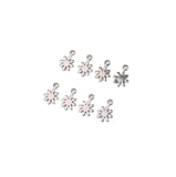 50pcs 6mm StainlessSteel Mini Flower Dangling Charms DIY Anklets Earrings