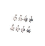 50pcs 6mm StainlessSteel Mini Flower Dangling Charms DIY Anklets Earrings