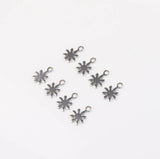 50pcs 6mm StainlessSteel Mini Flower Dangling Charms DIY Anklets Earrings