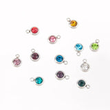 20pcs Zodiac Birth Stones Charms 6mm Stainless Steel Pendants
