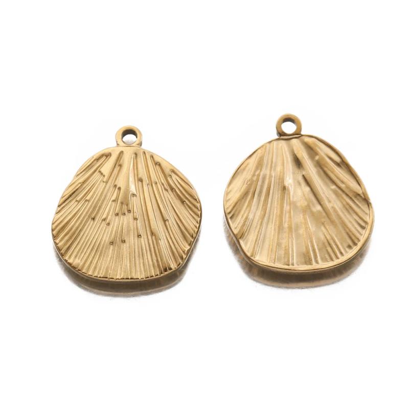5Pcs Stainless Steel Ginkgo Biloba Leaf Pendants for Jewelry Making