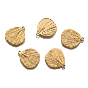 5Pcs Stainless Steel Ginkgo Biloba Leaf Pendants for Jewelry Making