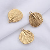 5Pcs Stainless Steel Ginkgo Biloba Leaf Pendants for Jewelry Making