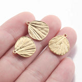 5Pcs Stainless Steel Ginkgo Biloba Leaf Pendants for Jewelry Making