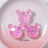 10Pcs Cartoon Glitter Mouse Resin Charms for DIY Jewelry Making