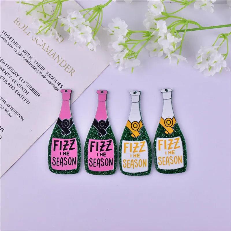 10pcs Big Champagne Bottle Charms for DIY Jewelry Making