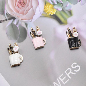 10pcs Flower Tea Cup Enamel Charms DIY Jewelry Making Charms