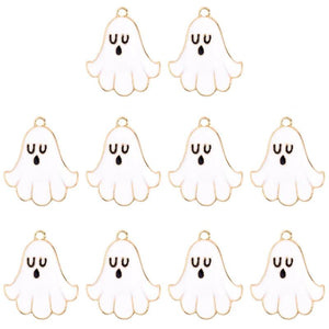 10Pcs Colorful Oil Dripping Ghost Charms DIY Necklace Earring