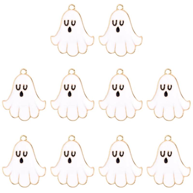 10Pcs Colorful Oil Dripping Ghost Charms DIY Necklace Earring