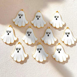 10Pcs Colorful Oil Dripping Ghost Charms DIY Necklace Earring