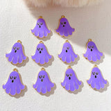 10Pcs Colorful Oil Dripping Ghost Charms DIY Necklace Earring