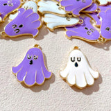 10Pcs Colorful Oil Dripping Ghost Charms DIY Necklace Earring