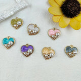 Heart Charm Pearl Earring Pendant DIY Jewelry Bulk
