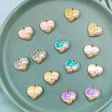 Heart Charm Pearl Earring Pendant DIY Jewelry Bulk