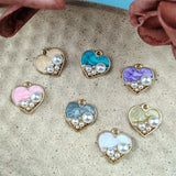 Heart Charm Pearl Earring Pendant DIY Jewelry Bulk