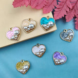 Heart Charm Pearl Earring Pendant DIY Jewelry Bulk