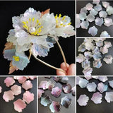 10Pcs Acrylic Colorful Peony Petal Flower Charm Beads DIY Headwear