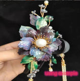 10Pcs Acrylic Colorful Peony Petal Flower Charm Beads DIY Headwear