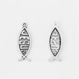 20pcs Jesus Fish Charms Pendant For Jewelry Making 27*10mm