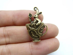 Antique Bronze Rabbit Charm Pendant 8256