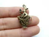 Antique Bronze Rabbit Charm Pendant 8256