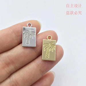 20pcs Palm Tree Zinc Alloy Charms for Jewelry Making