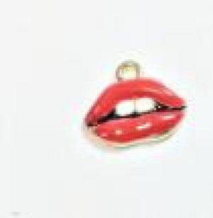 10pcs Epoxy Sexy Red Lips Charms Pendant for Jewelry Making