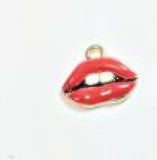 10pcs Epoxy Sexy Red Lips Charms Pendant for Jewelry Making