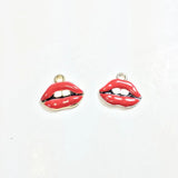 10pcs Epoxy Sexy Red Lips Charms Pendant for Jewelry Making