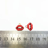 10pcs Epoxy Sexy Red Lips Charms Pendant for Jewelry Making