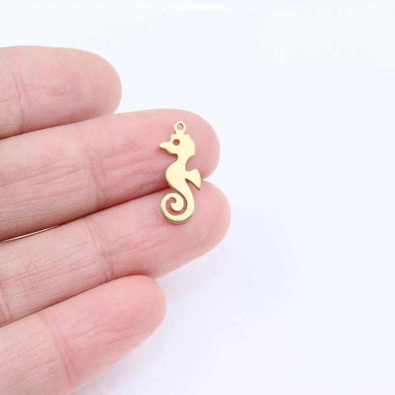 10pcs Stainless Steel SeaHorse Charms Pendant Girl DIY Jewelry 16*8mm 2 Colors