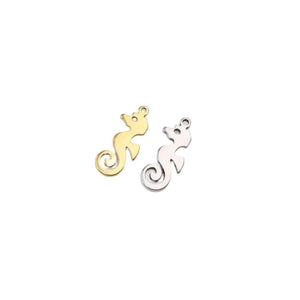 10pcs Stainless Steel SeaHorse Charms Pendant Girl DIY Jewelry 16*8mm 2 Colors