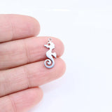 10pcs Stainless Steel SeaHorse Charms Pendant Girl DIY Jewelry 16*8mm 2 Colors