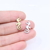10pcs Stainless Steel SeaHorse Charms Pendant Girl DIY Jewelry 16*8mm 2 Colors