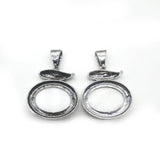 Natural Alloy Pendant Oval Abalone Mother Shell Pendant Necklace