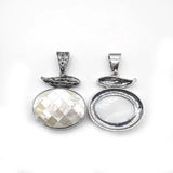 Natural Alloy Pendant Oval Abalone Mother Shell Pendant Necklace