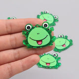6pcs/pack Acrylic Frog Earring Charms For DIY Jewelry Making